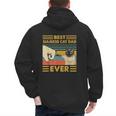 Best Siamese Cat Dad Ever Retro Vintage Sunset Men's Hoodie Back Print