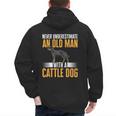 Blue Heeler Dad Australian Cattle Dog Men Men's Hoodie Back Print Blue Heeler Dad Australian Cattle Dog Men Men's Hoodie Back Print