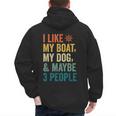 I Like My Boat Dog And Maybe 3 People Retro Sailor Dad Men's Hoodie Back Print