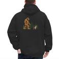 Boston Terrier Bigfoot Dog Walking Dog Mom Dad Kids Men's Hoodie Back Print