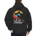 Cat Daddy Vintage 80s Style Cat Retro Sunglasses Distressed Men's Hoodie Back Print