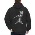 Cat Playing Flute For Cat Lover Cat Mom Cat Dad Men's Hoodie Back Print