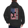 Cheer Dad American Flag Cheerleader Support Men's Hoodie Back Print