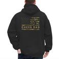 Cheer Dad Camo American Flag Cheerleader Supporter Men's Hoodie Back Print