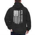 Cheer Dad Cheerleading American Flag Fathers Day Cheerleader Men's Hoodie Back Print