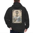 Cheer Dad Tarot Card Skeleton Cheerleading Fathers Day Men's Hoodie Back Print