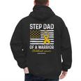 Childhood Cancer Survivor Support Step Dad Of A Warrior Men's Hoodie Back Print
