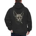 Cigarette Smoking Sphynx Cat Meme Stupid For Dad Men's Hoodie Back Print