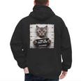 Cute Cat Mugshot Humorous Cat For Cats Lover Cat Mom Cat Dad Men's Hoodie Back Print