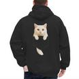 Cute Cat Pocket Cat Mom Cat Dad Cat Lover Men's Hoodie Back Print