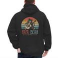 Cute Papa Bear Vintage Father's Day Retro Dad Guitar Men's Hoodie Back Print