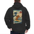 Dachshund Doxie Japanese Kanagawa Wave Surfing Japan Mom Dad Men's Hoodie Back Print Dachshund Doxie Japanese Kanagawa Wave Surfing Japan Mom Dad Men's Hoodie Back Print
