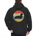 Dachshund Long Haired Dog Vintage Mom Dad Retro Men's Hoodie Back Print