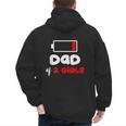 Dad Of 2 Girls Low Battery Daddy Of Two Girls Father Men's Hoodie Back Print Dad Of 2 Girls Low Battery Daddy Of Two Girls Father Men's Hoodie Back Print