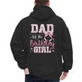 Dad Of The Birthday Girl Pink Bow Flower Birthday Girl Men's Hoodie Back Print