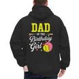 Dad Of The Birthday Girl Softball Player Theme B-Day Daddy Men's Hoodie Back Print