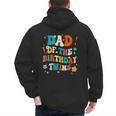 Dad Of The Birthday Twins Boys Girls Party Retro Bday Men's Hoodie Back Print