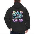 Dad Of The Birthday Twins Girls Kids Party Retro Bday Men's Hoodie Back Print