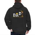 Dad Construction Excavator Family Matching Bday Party Men's Hoodie Back Print