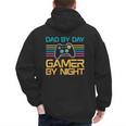 Dad By Day Gamer By Night Video Games Lover Gamer Dad Men's Hoodie Back Print