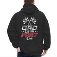 Dad Of The Fast One First Birthday Racing Car Family Men's Hoodie Back Print