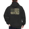 Dad Of Girls Outnumbered US Flag Father's Day Daughter Dad Men's Hoodie Back Print