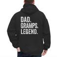 Dad Gramps Legend Vintage Distressed Bold Gramps Graphic Men's Hoodie Back Print