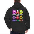 Dad Little Monster Kids 1st Birthday Party Family Monster Small Men's Hoodie Back Print
