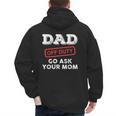 Dad Off Duty Go Ask Your Mom Dad Father Father's Day Men's Hoodie Back Print Dad Off Duty Go Ask Your Mom Dad Father Father's Day Men's Hoodie Back Print