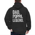 Dad Poppa Legend Vintage Distressed Bold Poppa Graphic Men's Hoodie Back Print