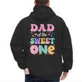 Dad Of The Sweet One 1st Birthday Donut Bday Party Men's Hoodie Back Print