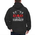 Dad Of The Two Fast Second Birthday Racing Car Family Men's Hoodie Back Print