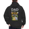 Dad Of The Wild Seven Animal Safari 7th Birthday Party Men's Hoodie Back Print