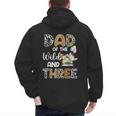 Dad Of The Wild And Three 3 Birthday Zoo Theme Safari Jungle Men's Hoodie Back Print