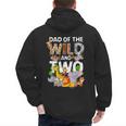 Dad Of The Wild Two Zoo 2nd Birthday Safari Jungle Animal Men's Hoodie Back Print