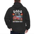 Dada Of The Birthday Boy Fire Truck Firefighter 1St Party Men's Hoodie Back Print