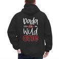 Dada Of The Wild One Buffalo Plaid Lumberjack 1st Birthday Men's Hoodie Back Print