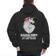 Dadacorn Muscle Dad Unicorn Fathers Day Men's Hoodie Back Print
