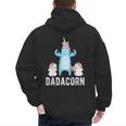 Dadacorn Unicorn Lover Tee For Papa Dad And Kid Men's Hoodie Back Print