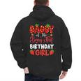 Daddy Of The Berry First Birthday Of Girl Strawberry Men's Hoodie Back Print