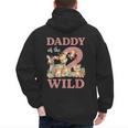 Daddy Of The Two Wild Zoo 2nd Birthday Safari Jungle Animal Men's Hoodie Back Print