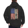 Dance Dad US American Flag Shirt Dancer Dancing Father Men Men's Hoodie Back Print