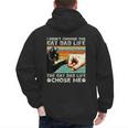 I Didn't Choose The Cat Dad Life Funny Cat Lovers Vintage Men's Hoodie Back Print