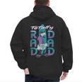 Disney Goofy Totally Rad Dad Father’s Day Surfing Distressed Men's Hoodie Back Print