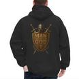 Faithful Warrior Man Of God Christian Men Knight Armor Dad Men's Hoodie Back Print
