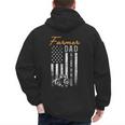 Farmer Dad Like A Normal Dad Only Cooler USA Flag Farming Men's Hoodie Back Print