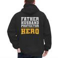 FATHER HUSBAND PROTECTOR HERO Dad Daddy Fathers Day Men's Hoodie Back Print FATHER HUSBAND PROTECTOR HERO Dad Daddy Fathers Day Men's Hoodie Back Print