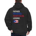 Father Husband Puerto Rican Legend Proud Dad Rico Flag Men's Hoodie Back Print