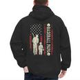 Father's Day Baseball Papa USA Flag Dad Men Baseball Men's Hoodie Back Print