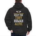 Father's Day By Tee Company New Dad First Time Father Keep Tiny Human Alive Adult Classic Fit Short Sleeve Men's Hoodie Back Print
